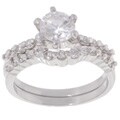 Sterling Silver Two-piece Round CZ Ring