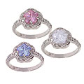Sterling Silver CZ Flower Ring
