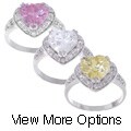 Sterling Silver Heart CZ Ring