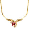 14k Gold Ruby and 1/4ct TDW Diamond Necklace (HI, I1-2)