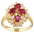 14k Yellow Gold Ruby and 5/8ct TDW Diamond Ring (GH, SI1)