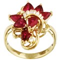 14k Yellow Gold Ruby and 1/4ct TDW Diamond Ring (I, SI1)