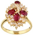 14k Yellow Gold Ruby and 7/8ct TDW Diamond Ring (GH, SI)