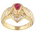 14k Yellow Gold Ruby and 2/5ct TDW Diamond Ring (H, SI)
