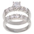 Sterling Silver Two-piece 5 CZ Ring