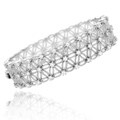 Sterling Silver CZ Open Flower Design Bracelet
