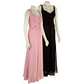 ABS by Allen Schwartz Draped Front Twisted Strap Evening Dress