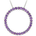 Sterling Silver Amethyst Circle Necklace