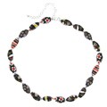 Sterling Silver Black Venetian Glass Nugget Necklace