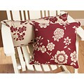 Asian Floral Garnet Decorative Throw Pillows (Set of 2)