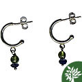 Sterling Silver Peridot and Iolite Post Earrings (Israel)