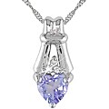 14k White Gold Heart-shape Tanzanite Necklace