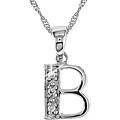 14k White Gold Initial 'B' Diamond Necklace
