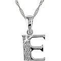 14k White Gold Initial 'E' Diamond Necklace