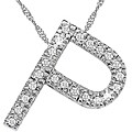 14k Gold 1/10ct TDW Initial 'P' Diamond Necklace