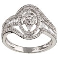 14k White Gold 5/8ct TDW Diamond Cluster Ring (H-I, I1-I2)