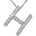 14k Gold 1/10ct TDW Initial 'H' Diamond Necklace