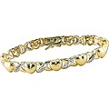 Goldplated Silver Diamond Heart-linked Bracelet