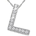 14k Gold 1/10ct TDW Initial 'L' Diamond Necklace