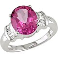 14k Gold Pink Topaz and 1/10ct TDW Diamond Ring