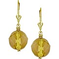 10k Yellow Gold Citrine Leverback Earrings