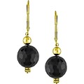 10k Yellow Gold Black Onyx Leverback Earrings