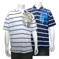 Street Rules Men's Double Collar Foil Print Polo Shirt