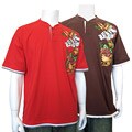 Dolphino Men's Screen-printed Short-sleeve Henley