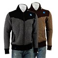 Sabit Men's Shawl Collar Zip Front Sweater