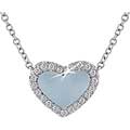 18k White Gold 1/3ct TDW Blue Topaz Heart Necklace