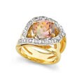 18k Gold Pink Tourmaline and 3/8ct TDW Diamond Ring
