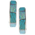 Sterling Silver Turquoise and Opal Earrings