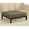 Downtown Aqua Brown Print Ottoman
