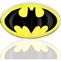 Batman Black and Yellow Silvertone Belt Buckle