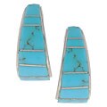Stelring Silver and Turquoise Inlay Earrings
