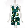 JFW Ruched Empire Waist Teal Halter Dress