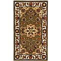 Traditions Handmade Wool and Silk Tabriz Green Rug (2'6 x 4'6)