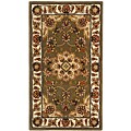 Handmade Tabriz Traditions Green Wool Rug (2' x 3')