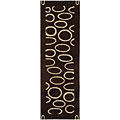 Handmade Elipse Brown Wool Rug (2'6 x 12')