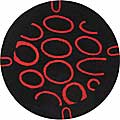 Handmade Soho Elipse Black Wool Rug (6' Round)