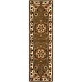 Handmade Green Wool and Silk Tabriz Rug (2'3 x 8')