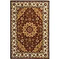 Handmade Tan Wool and Silk Tabriz Rug (5' x 8')
