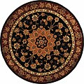 Handmade Black Wool/ Silk Tabriz Rug (6')