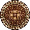 Hand-tufted Tan Tabriz Wool and Silk Rug (6' Round)