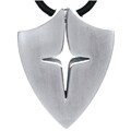 Stainless Steel Shield and Cross Necklace