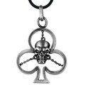 Pewter Clover Skull Necklace