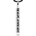 Pewter Autrian Crystal Om Mani Padme Hum Necklace