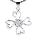 Stainless Steel Heart Clover Necklace