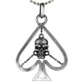 Pewter Spade and Skull Necklace