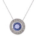 14k Gold 1/5ct TDW Round Diamond Tanzanite Royal Pendant (I-J, I2-I3)